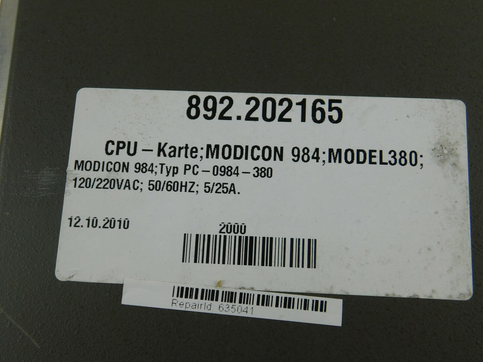 Modicon AEG PC-0984-380  892.202165   Programmable Controller