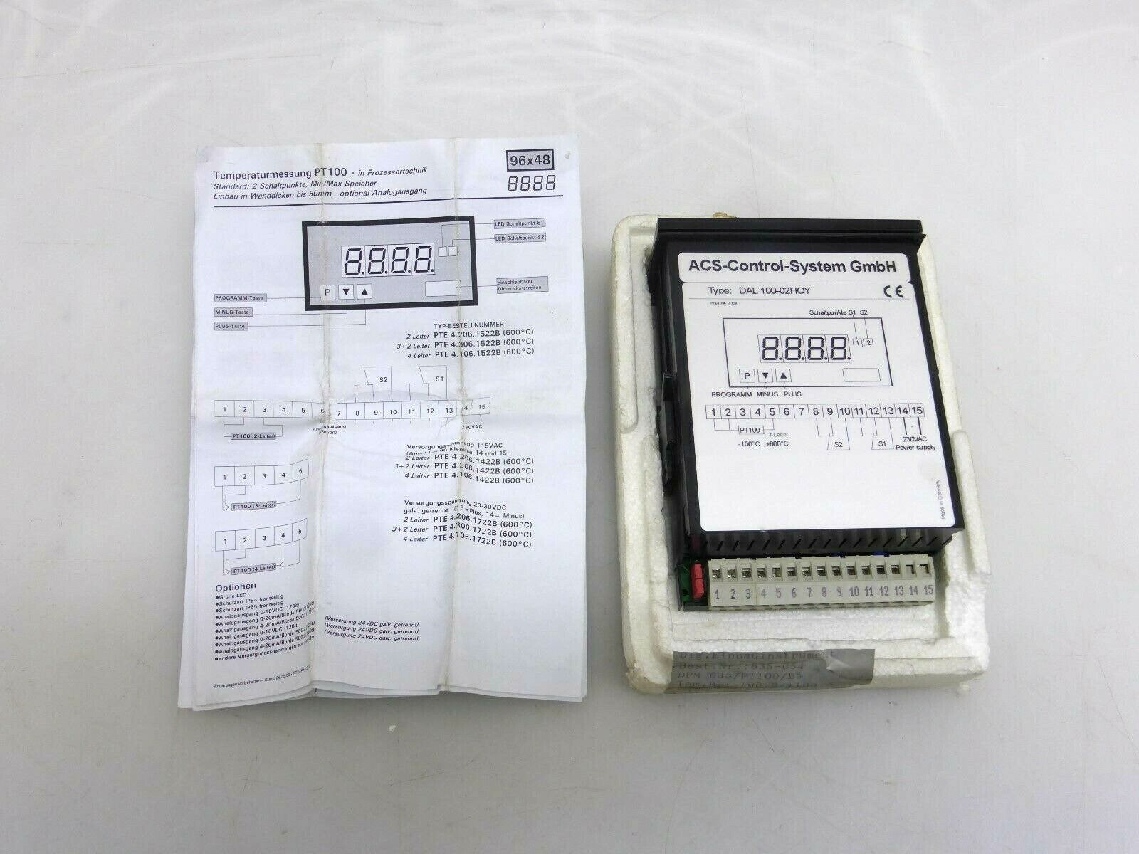 ACS-Control-System Temperatur-Regler DAL 100-02HOY