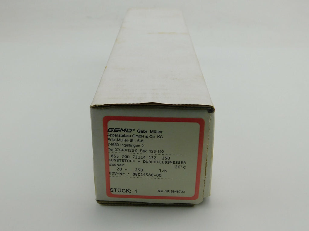 GEMÜ DURCHFLUSSMESSE 855 20D 72114 132 250 PS 10,0 bar I-DE-8801 4586-00-3848700
