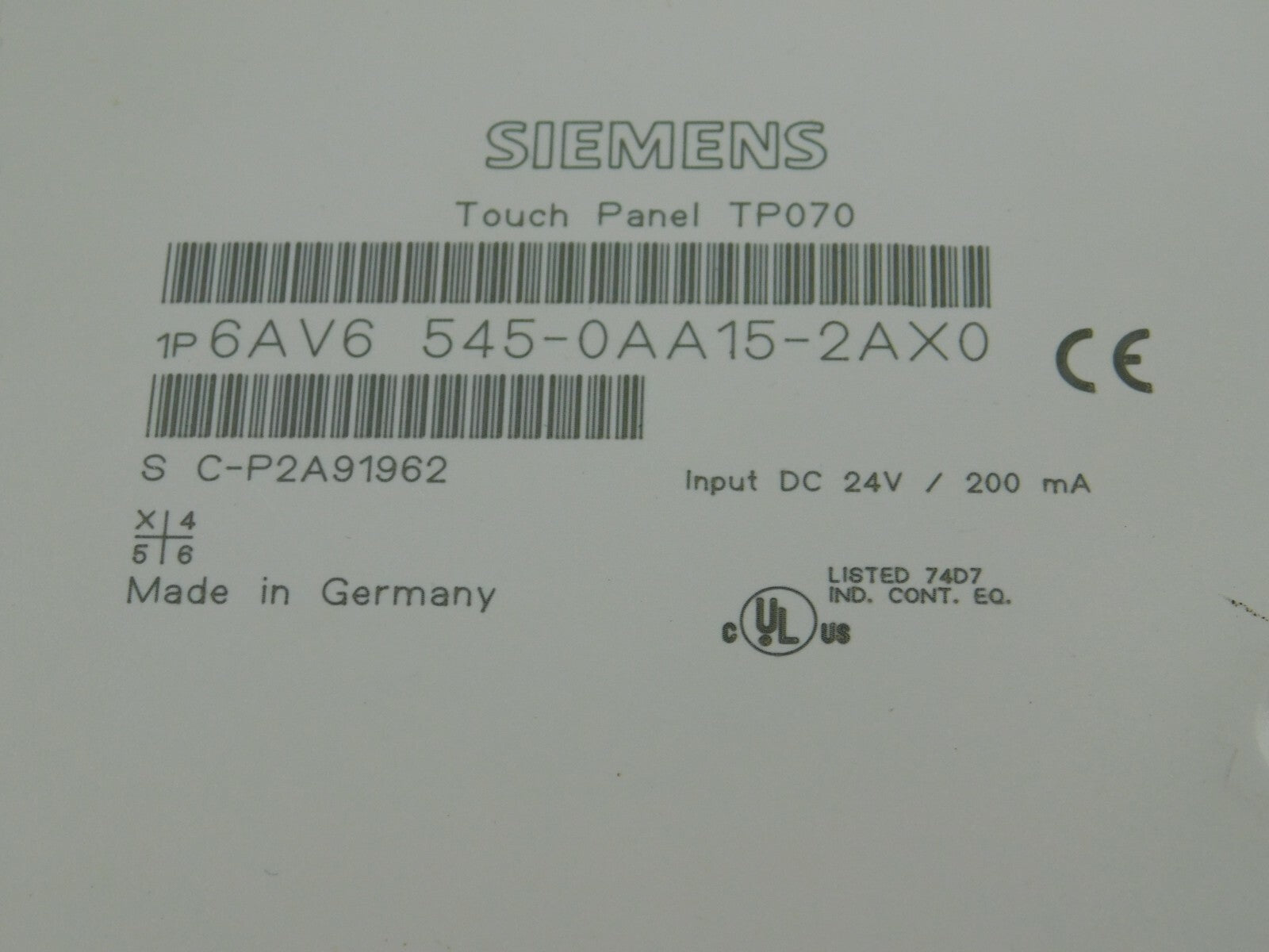 SIEMENS SIMATIC PANEL  6AV6 545-0AA15-2AX0