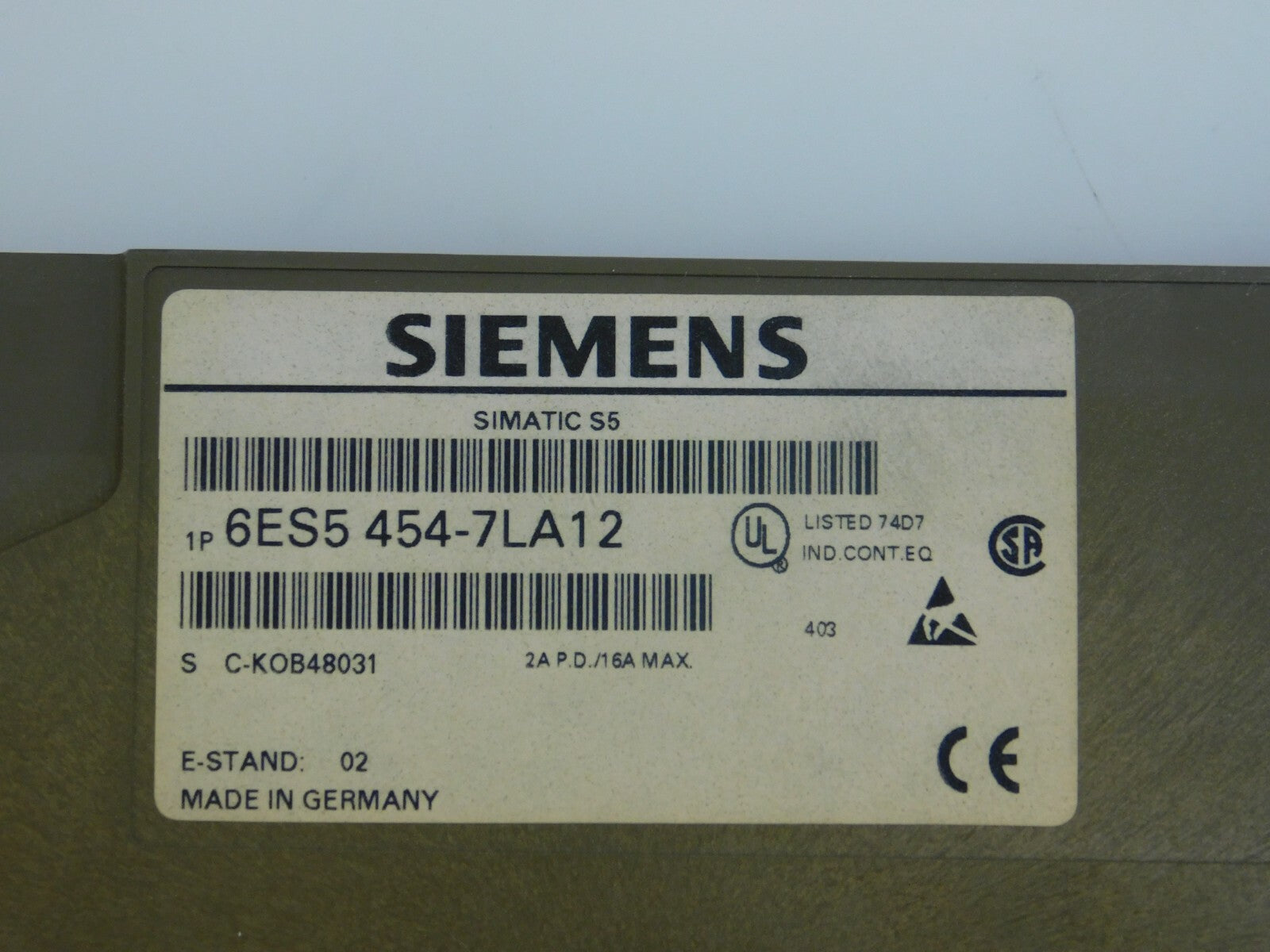 SIEMENS SIMATIC S5 6ES5 454-7LA12