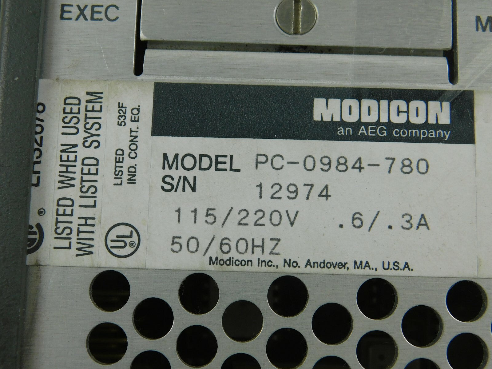 AEG Modicon PC-0984-780 Programmable Controller