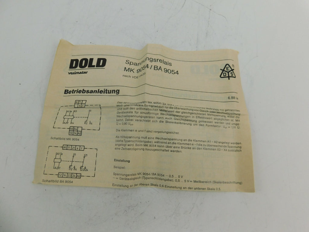 E.Dold u. Söhne KG MK 9054  VDE 0110 u. 0435 MK 9054