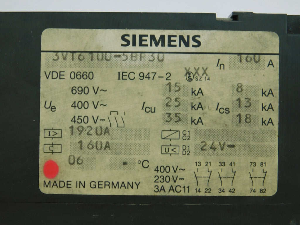 SIEMENS  Leistungsschalter 3VT6 100-5BR30 690V~ 15KV