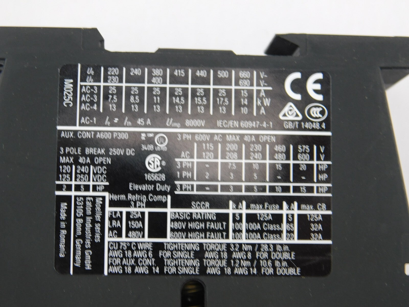 EATON Schütz DIL M25-10 230V50/60Hz