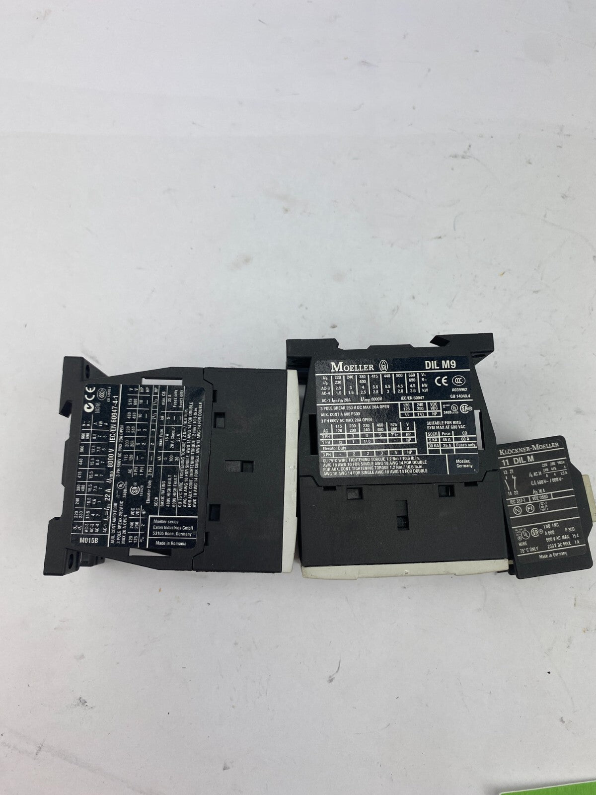 POSTEN..MOELLER DILM9-10 230V50Hz+EATON DIL M15-10 24VDC+MOELLER 11DILM